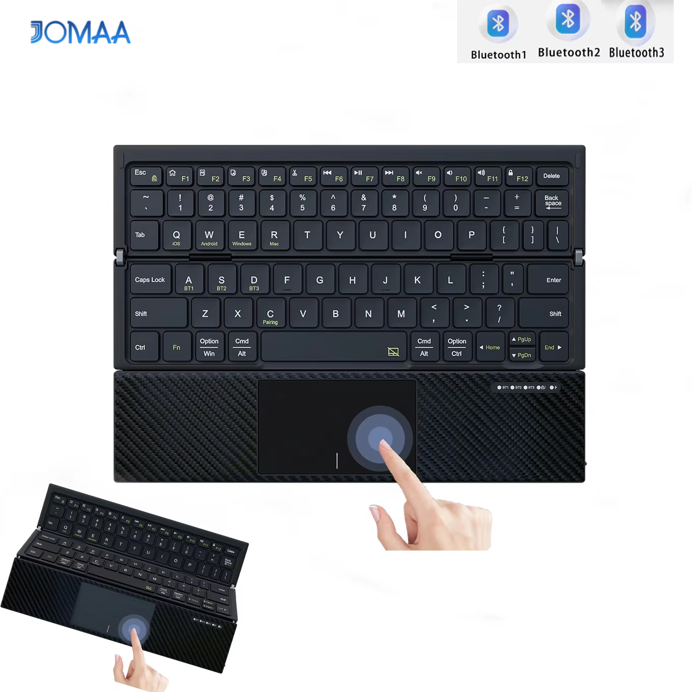 Gaming Keyboard Mobile - Foldable Bluetooth Keyboard with Touchpad,Sync up