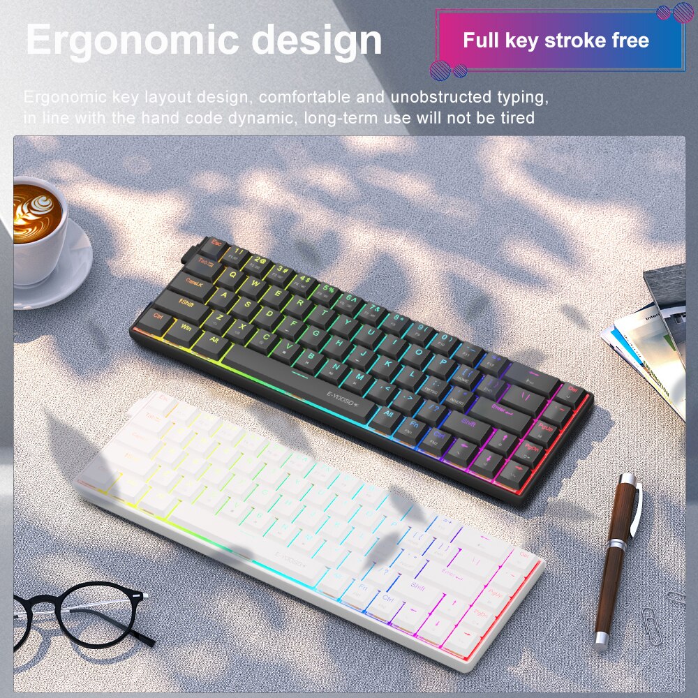 E-YOOSO A68 RGB Mini Slim USB  - Gaming Keyboard Budget recension och pris