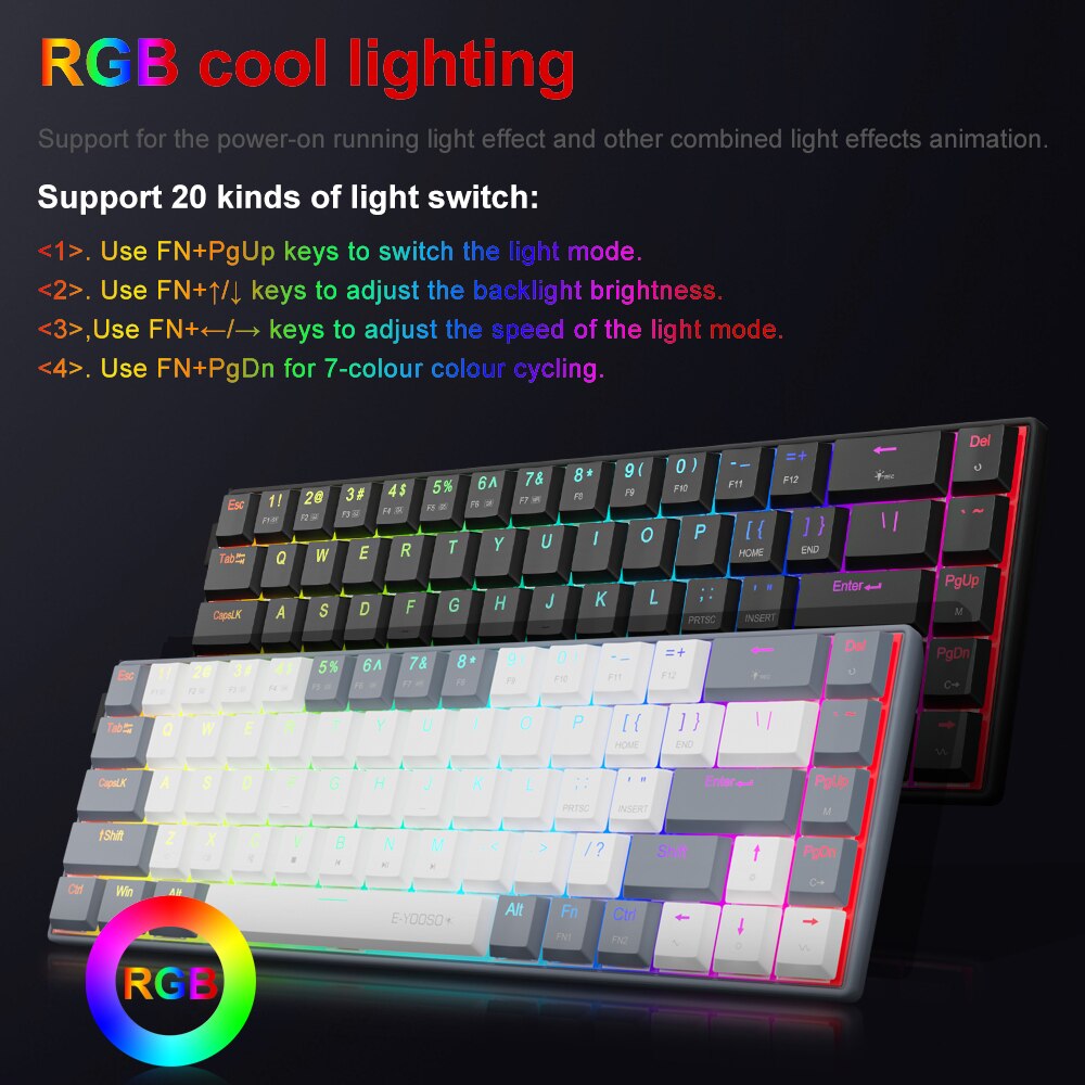 E-YOOSO A68 RGB Mini Slim USB  - Gaming Keyboard Budget recension och pris