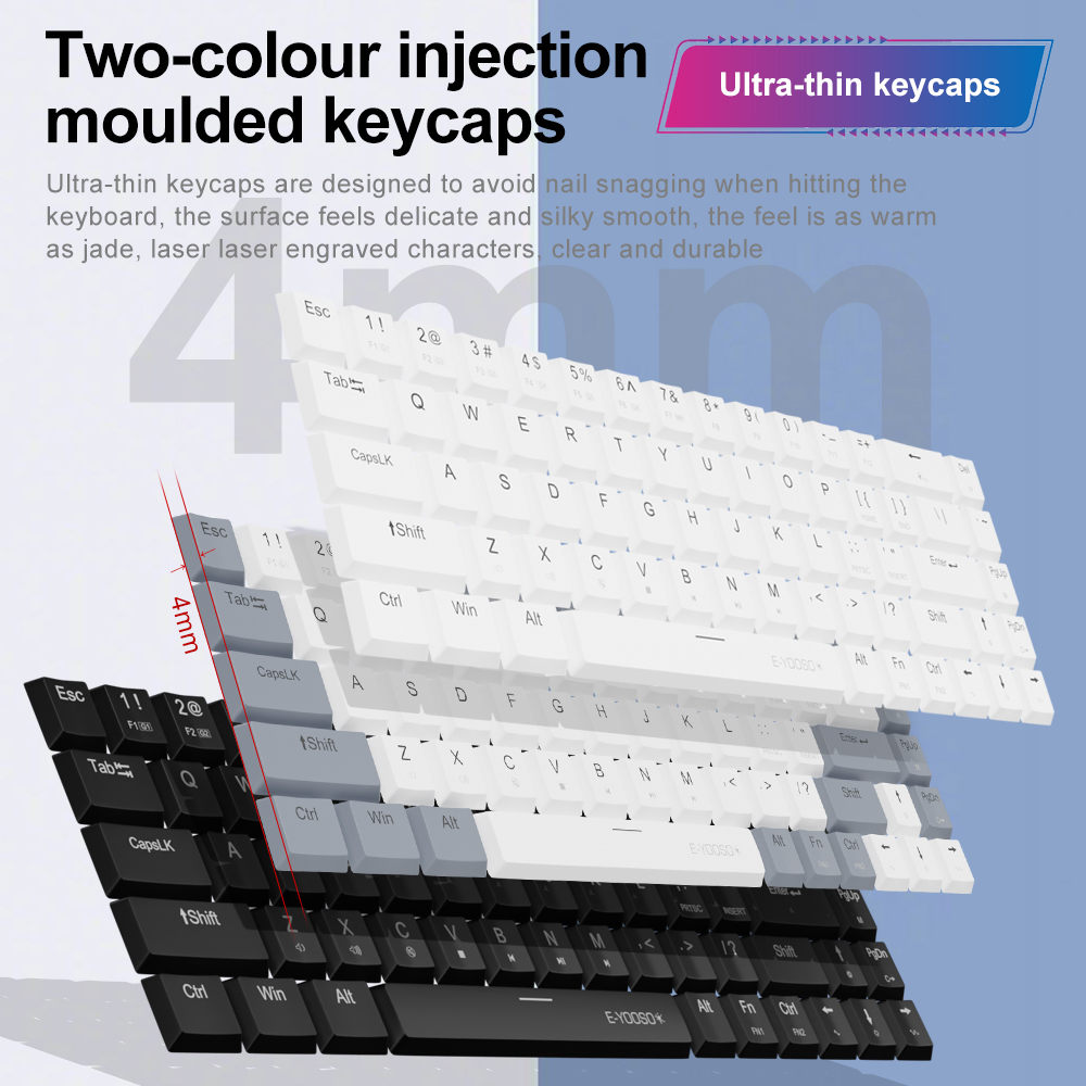 E-YOOSO A68 RGB Mini Slim USB  - Gaming Keyboard Budget recension och pris