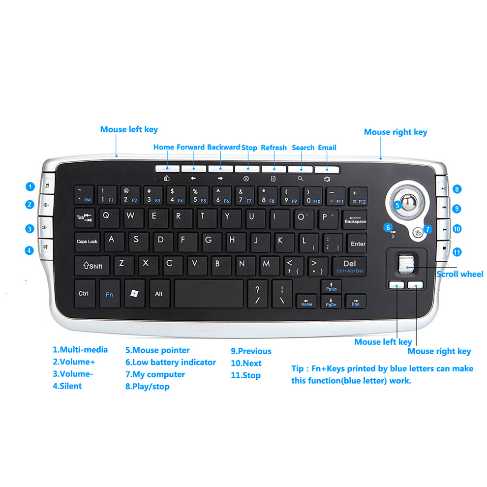 Jomaa Portable USB Wireless Tr - Gaming Keyboard Budget recension och pris