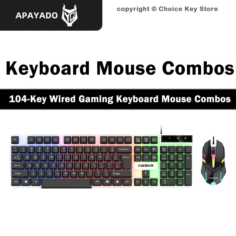 APAYADO LDK9122 Wired Gaming K - Gaming Keyboard Mouse Set recension och pris