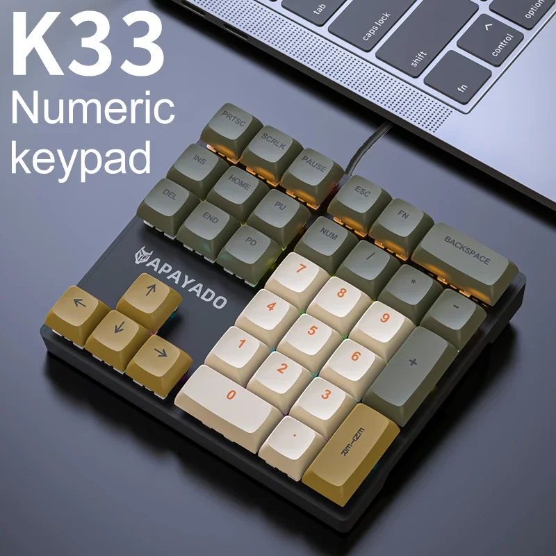 K33 Wired Mechanical Numeric K - Gaming Keyboard Half recension och pris