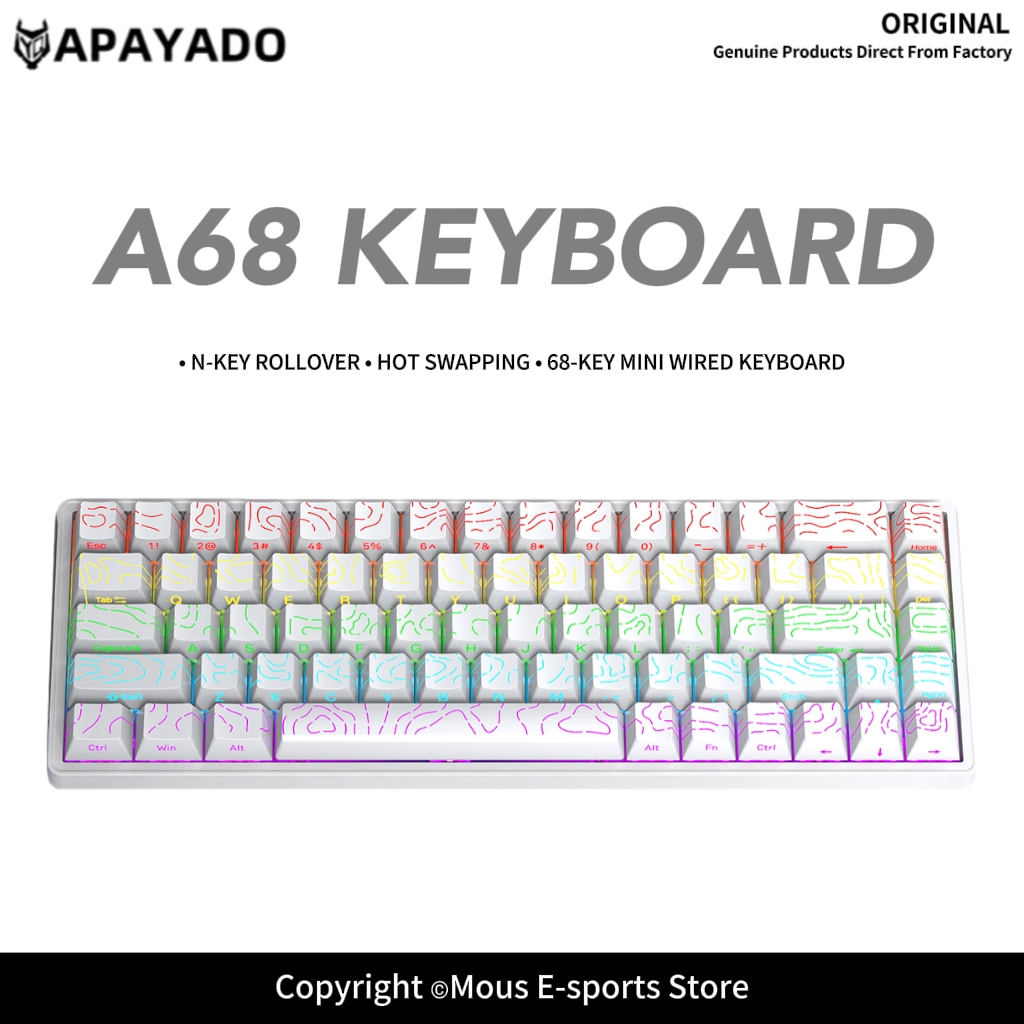 APAYADO A68 Wired Mechanical K - Gaming Keyboard Budget recension och pris
