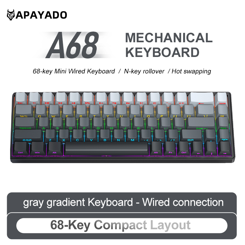 APAYADO A68 Wired Mechanical K - Gaming Keyboard Budget recension och pris