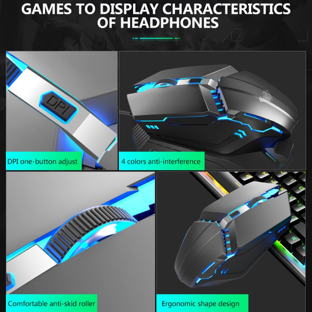 AULA Wired Gaming Keyboard and - Gaming Keyboard Mouse Set recension och pris